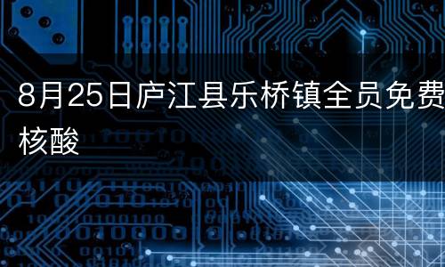 8月25日庐江县乐桥镇全员免费核酸