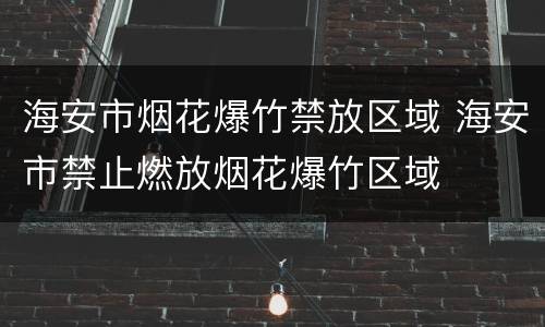 海安市烟花爆竹禁放区域 海安市禁止燃放烟花爆竹区域