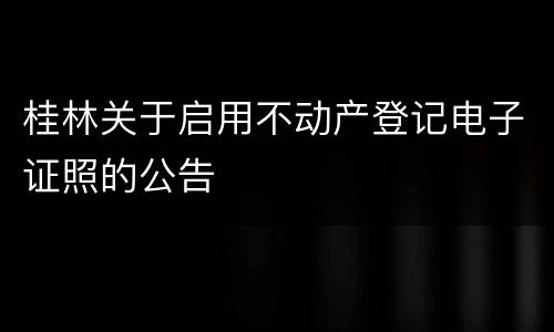 桂林关于启用不动产登记电子证照的公告