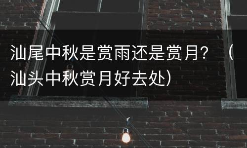 汕尾中秋是赏雨还是赏月？（汕头中秋赏月好去处）