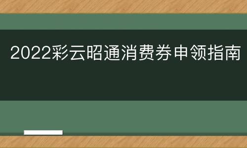 2022彩云昭通消费券申领指南