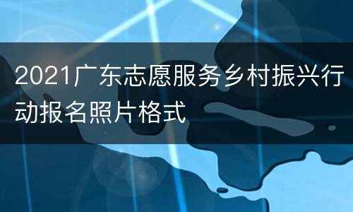 2021广东志愿服务乡村振兴行动报名照片格式