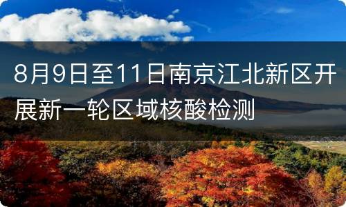 8月9日至11日南京江北新区开展新一轮区域核酸检测