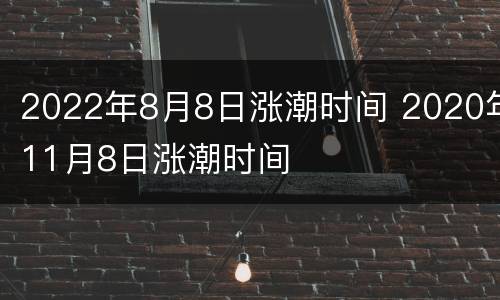 2022年8月8日涨潮时间 2020年11月8日涨潮时间