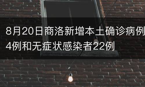 8月20日商洛新增本土确诊病例4例和无症状感染者22例