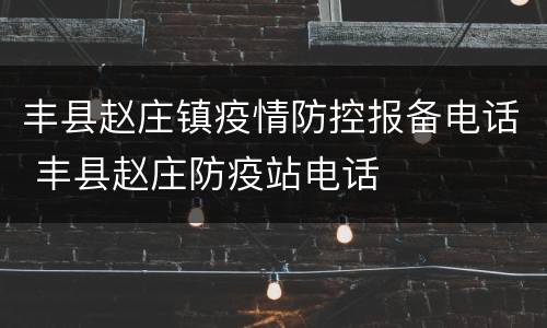 丰县赵庄镇疫情防控报备电话 丰县赵庄防疫站电话