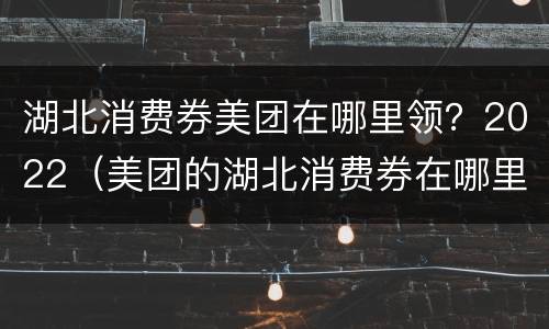 湖北消费券美团在哪里领？2022（美团的湖北消费券在哪里）