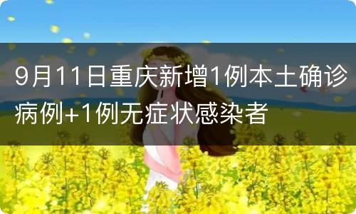 9月11日重庆新增1例本土确诊病例+1例无症状感染者