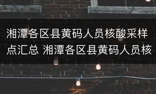 湘潭各区县黄码人员核酸采样点汇总 湘潭各区县黄码人员核酸采样点汇总图
