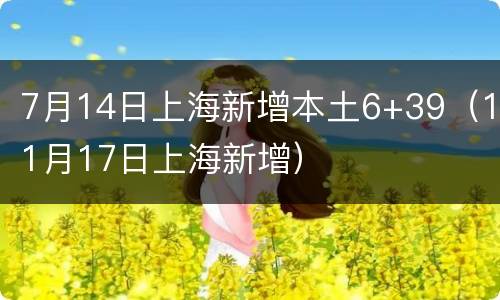 7月14日上海新增本土6+39（11月17日上海新增）