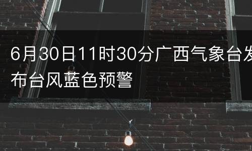 6月30日11时30分广西气象台发布台风蓝色预警