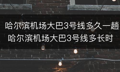 哈尔滨机场大巴3号线多久一趟 哈尔滨机场大巴3号线多长时间一趟