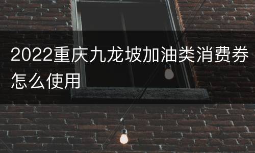 2022重庆九龙坡加油类消费券怎么使用