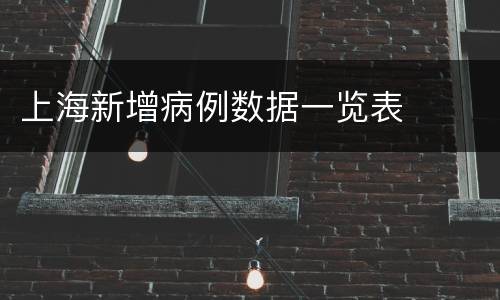 上海新增病例数据一览表