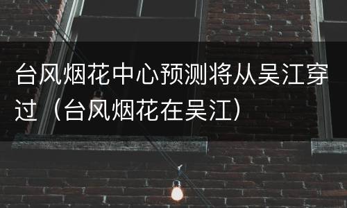 台风烟花中心预测将从吴江穿过（台风烟花在吴江）
