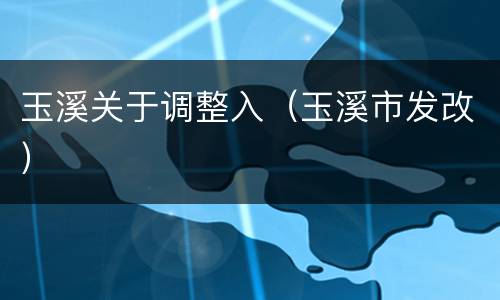玉溪关于调整入（玉溪市发改）