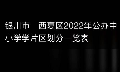 银川市​西夏区2022年公办中小学学片区划分一览表