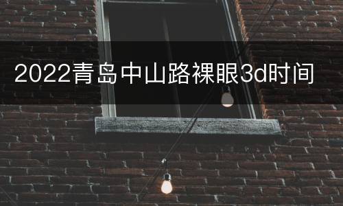 2022青岛中山路裸眼3d时间