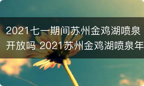 2021七一期间苏州金鸡湖喷泉开放吗 2021苏州金鸡湖喷泉年初一时间
