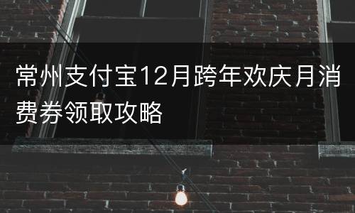 常州支付宝12月跨年欢庆月消费券领取攻略