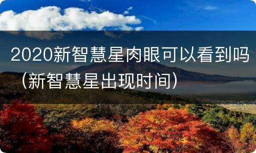 2020新智慧星肉眼可以看到吗（新智慧星出现时间）