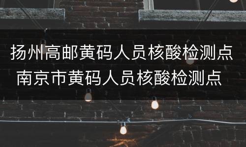 扬州高邮黄码人员核酸检测点 南京市黄码人员核酸检测点