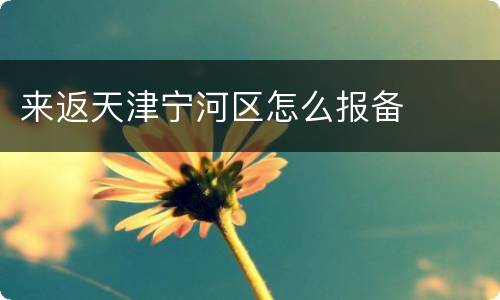 来返天津宁河区怎么报备