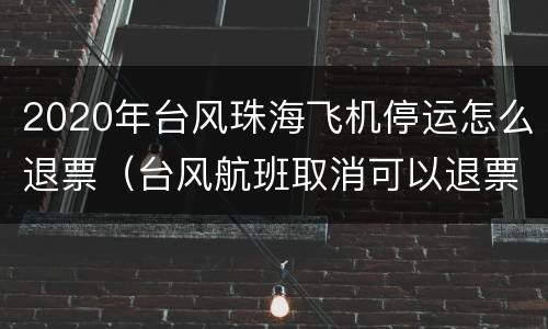 2020年台风珠海飞机停运怎么退票（台风航班取消可以退票吗）