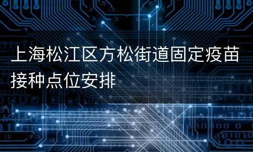 上海松江区方松街道固定疫苗接种点位安排