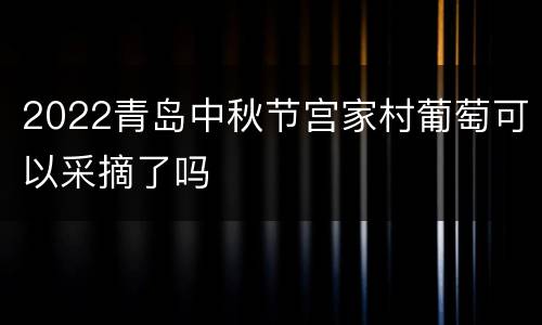 2022青岛中秋节宫家村葡萄可以采摘了吗