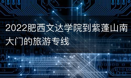 2022肥西文达学院到紫蓬山南大门的旅游专线