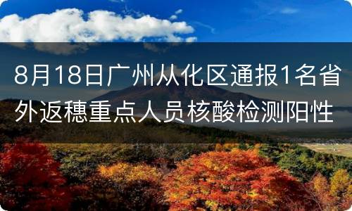 8月18日广州从化区通报1名省外返穗重点人员核酸检测阳性
