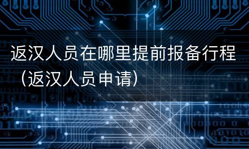 返汉人员在哪里提前报备行程（返汉人员申请）