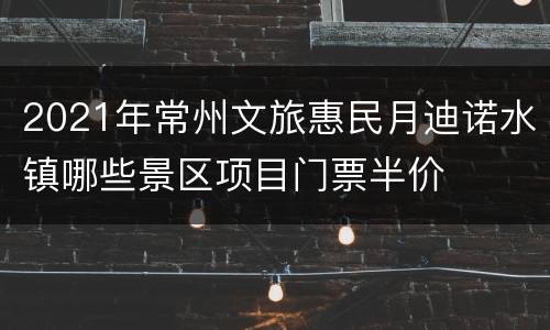 2021年常州文旅惠民月迪诺水镇哪些景区项目门票半价