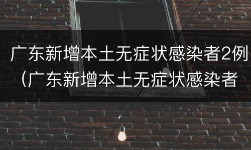 广东新增本土无症状感染者2例（广东新增本土无症状感染者2例 在深圳）