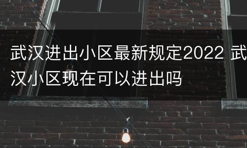 武汉进出小区最新规定2022 武汉小区现在可以进出吗