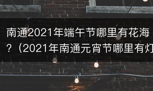 南通2021年端午节哪里有花海?（2021年南通元宵节哪里有灯会）