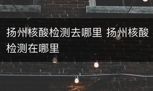 扬州核酸检测去哪里 扬州核酸检测在哪里