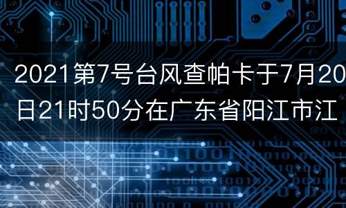 2021第7号台风查帕卡于7月20日21时50分在广东省阳江市江城区沿海登陆