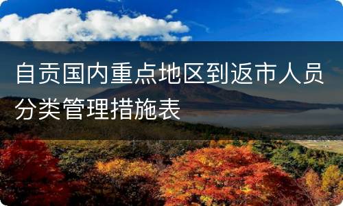 自贡国内重点地区到返市人员分类管理措施表
