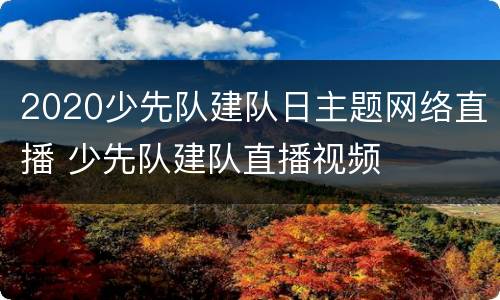 2020少先队建队日主题网络直播 少先队建队直播视频