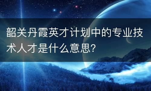 韶关丹霞英才计划中的专业技术人才是什么意思？