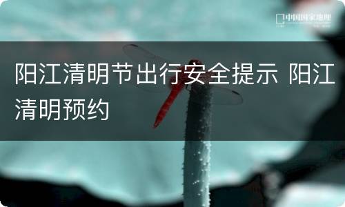 阳江清明节出行安全提示 阳江清明预约