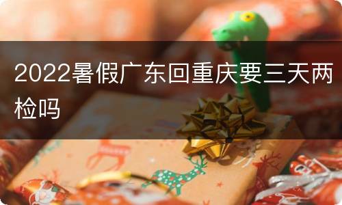 2022暑假广东回重庆要三天两检吗