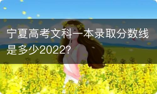 宁夏高考文科一本录取分数线是多少2022？