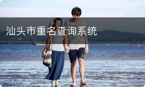 汕头市重名查询系统