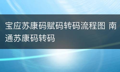 宝应苏康码赋码转码流程图 南通苏康码转码