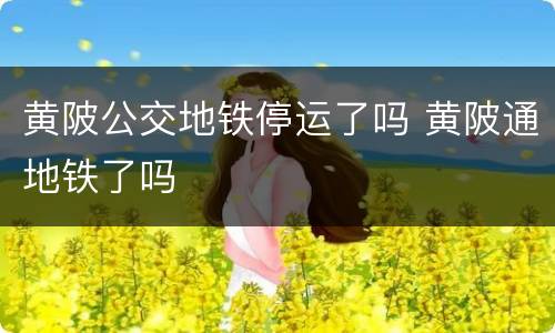 黄陂公交地铁停运了吗 黄陂通地铁了吗