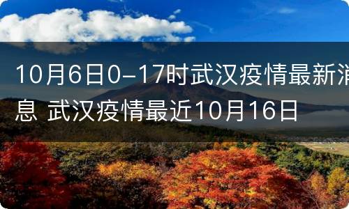 10月6日0-17时武汉疫情最新消息 武汉疫情最近10月16日