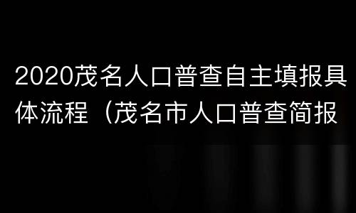 2020茂名人口普查自主填报具体流程（茂名市人口普查简报）